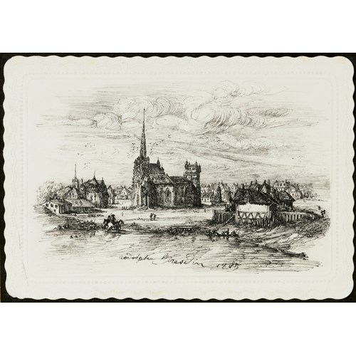 Landscape with a Church in a Medieval Village